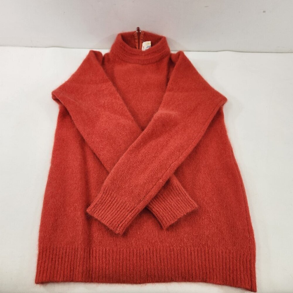 Edelfinette Mock Turtleneck Sweater Vintage Reddish Orange